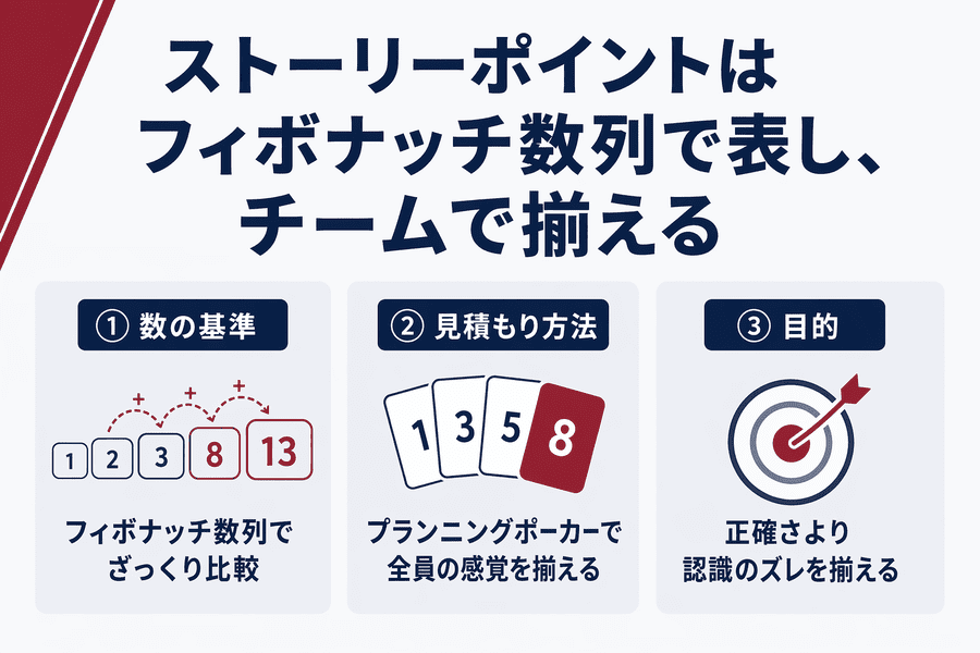 ストーリーポイントはフィボナッチ数列で表し、チームで揃える