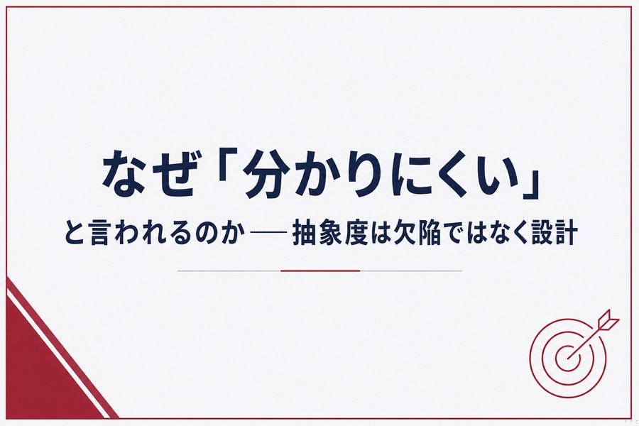 なぜ「分かりにくい」と言われるのか？抽象度は欠陥ではなく設計
